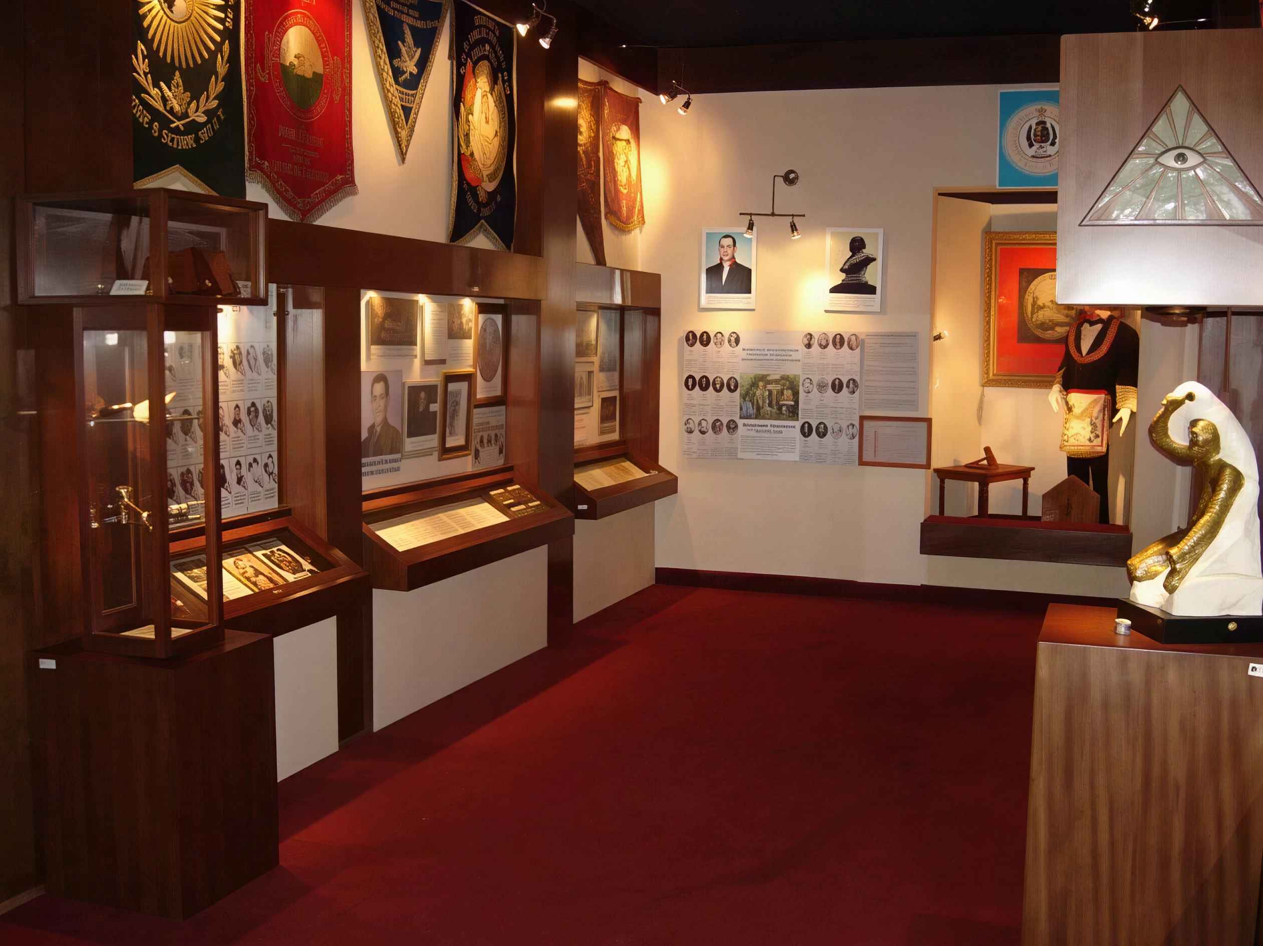  La sala más antigua del Gran Museo - Preserva estandartes, alegorías y medallas distintivas de las Logias integrantes de la Gran Logia del Perú.