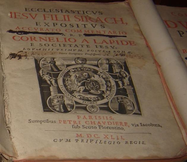 Comentario eclesíastico sobre la vida de Jesús, escrito por el Sacerdote Jesuita (Societate Iesv - Compañía de Jesus) Cornelio A. Lapidae en el año de MDCXLII (1642).